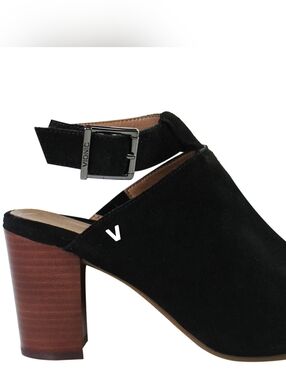 Vionic Kaia Womens Black Suede Heeled Sandals Sz 9.5 SH454